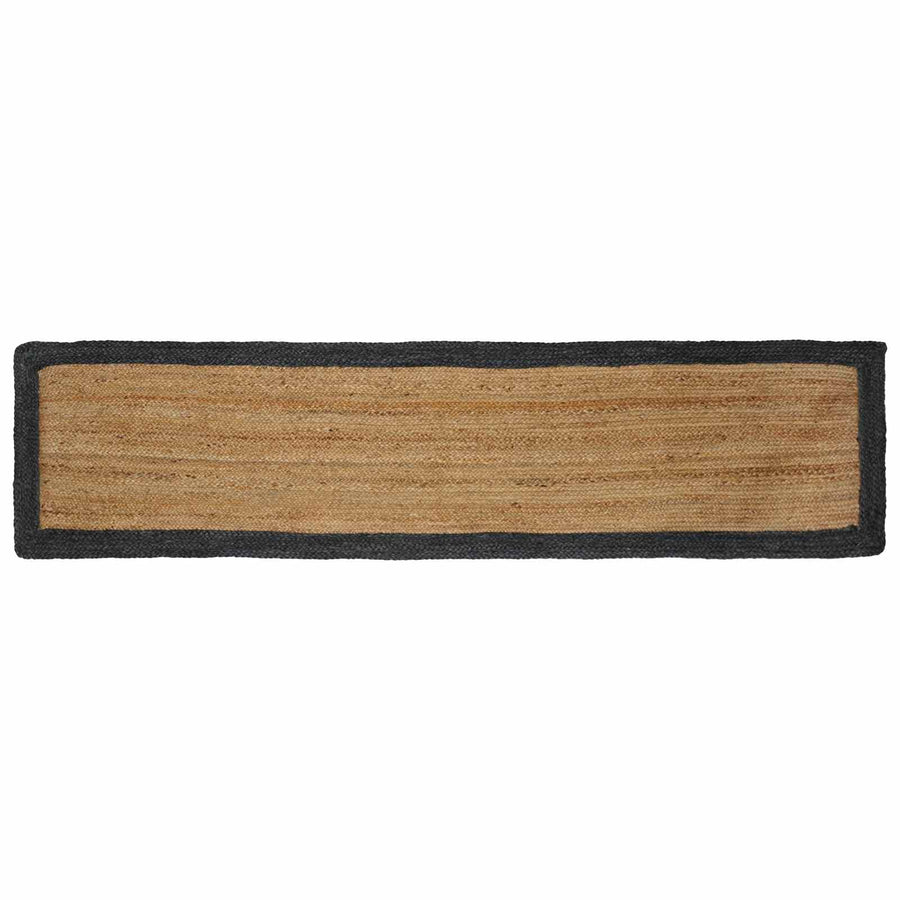 Vloerkleden Rechthoekig Naturel en donkergrijs 60 x 200 cm Jute