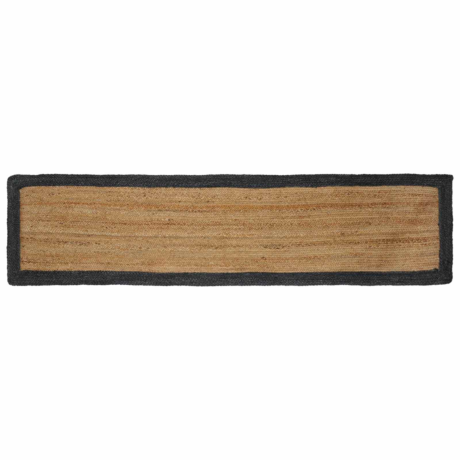Vloerkleden Rechthoekig Naturel en donkergrijs 60 x 250 cm Jute