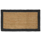 Vloerkleed jute naturel donkergrijs 80x150 cm