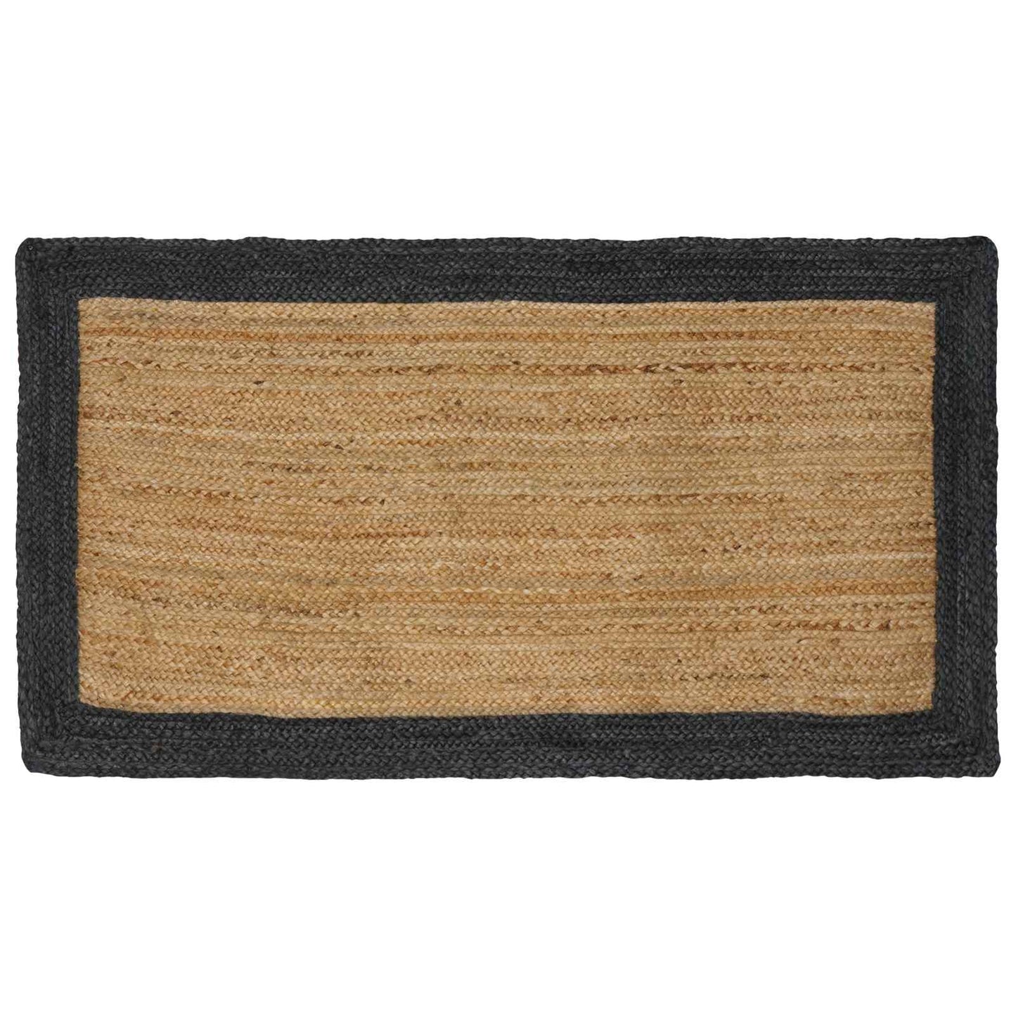 Vloerkleden Rechthoekig Naturel en donkergrijs 80 x 150 cm Jute