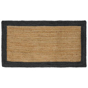Vloerkleed jute naturel donkergrijs 80x150 cm