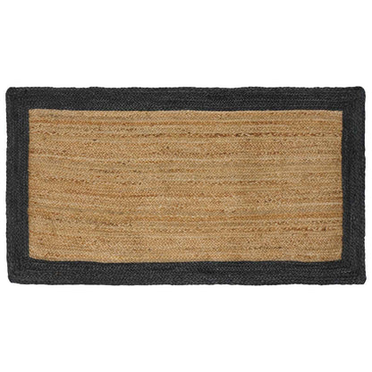 Vloerkleden Rechthoekig Naturel en donkergrijs 80 x 150 cm Jute