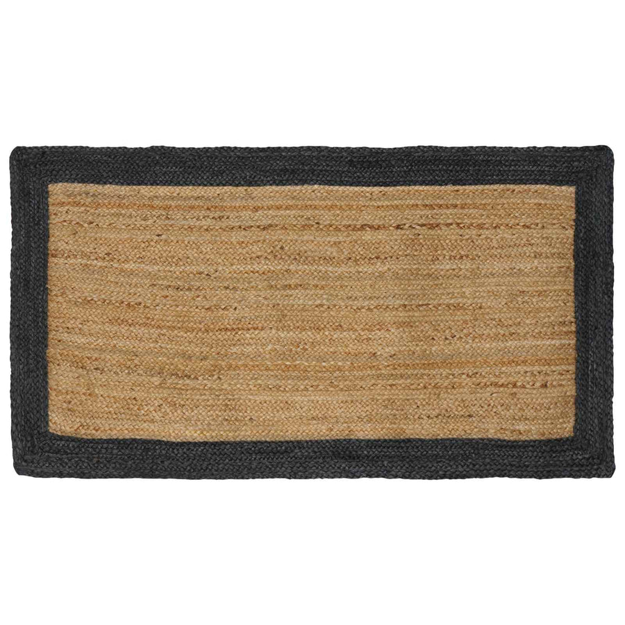Vloerkleden Rechthoekig Naturel en donkergrijs 80 x 150 cm Jute