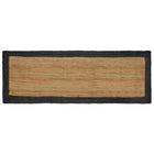 Vloerkleed jute 80x250 cm naturel donkergrijs