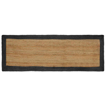 Vloerkleden Rechthoekig Naturel en donkergrijs 80 x 250 cm Jute