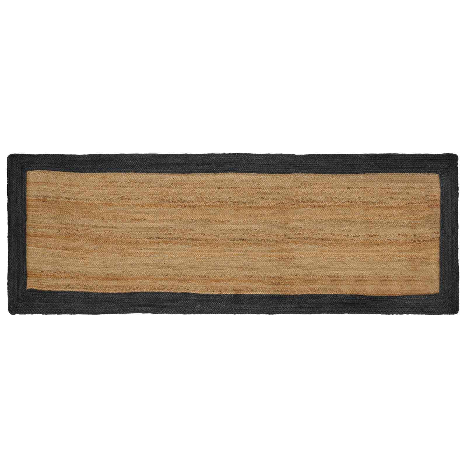Vloerkleden Rechthoekig Naturel en donkergrijs 80 x 300 cm Jute
