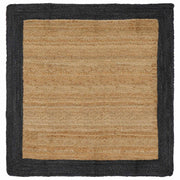 Vloerkleed jute 120x120 cm naturel donkergrijs