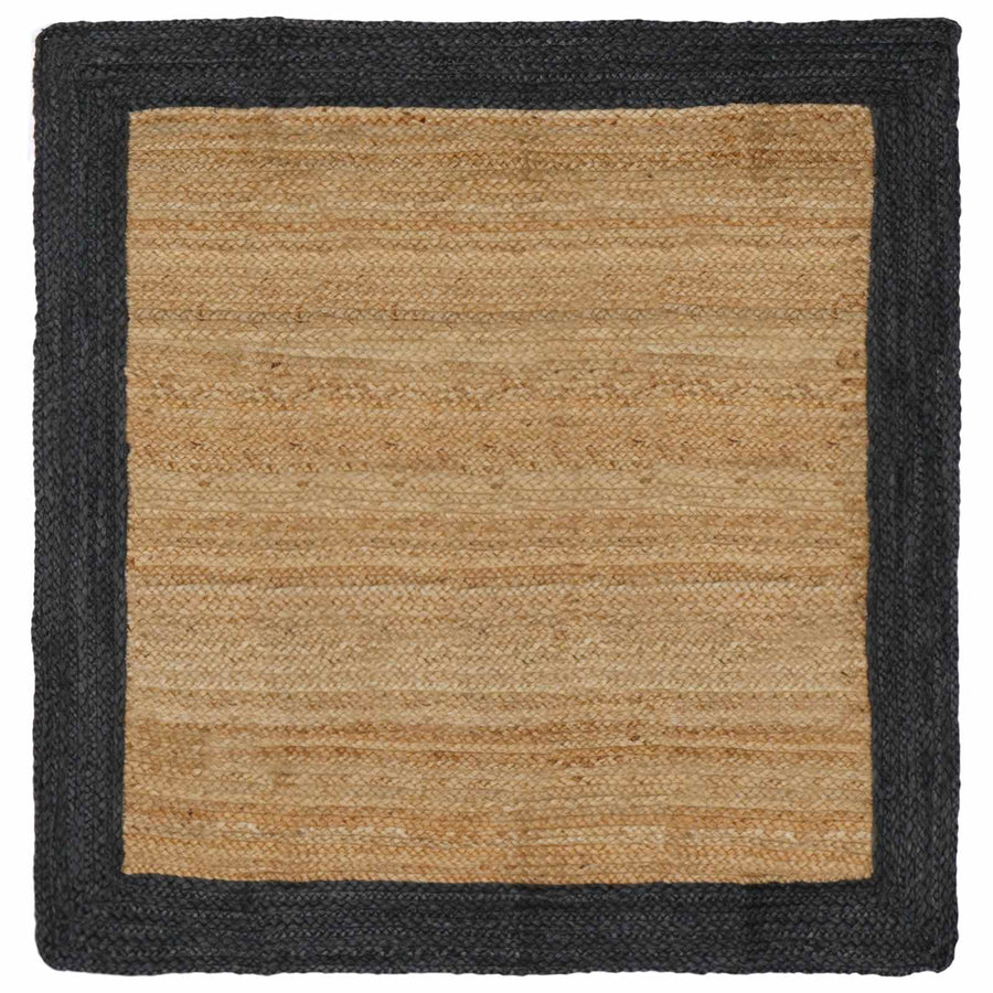 Vloerkleden Rechthoekig Naturel en donkergrijs 120 x 120 cm
