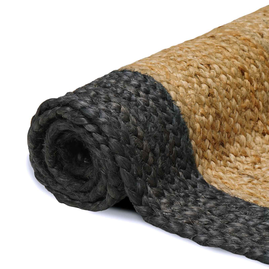 Vloerkleden Rechthoekig Naturel en donkergrijs 120 x 170 cm