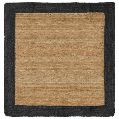 Vloerkleden Rechthoekig Naturel en donkergrijs 160 x 160 cm