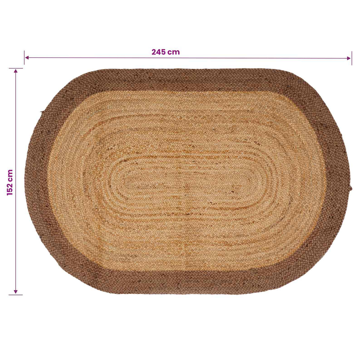 Gebied Tapijt Grijs 152 x 245 cm Jute