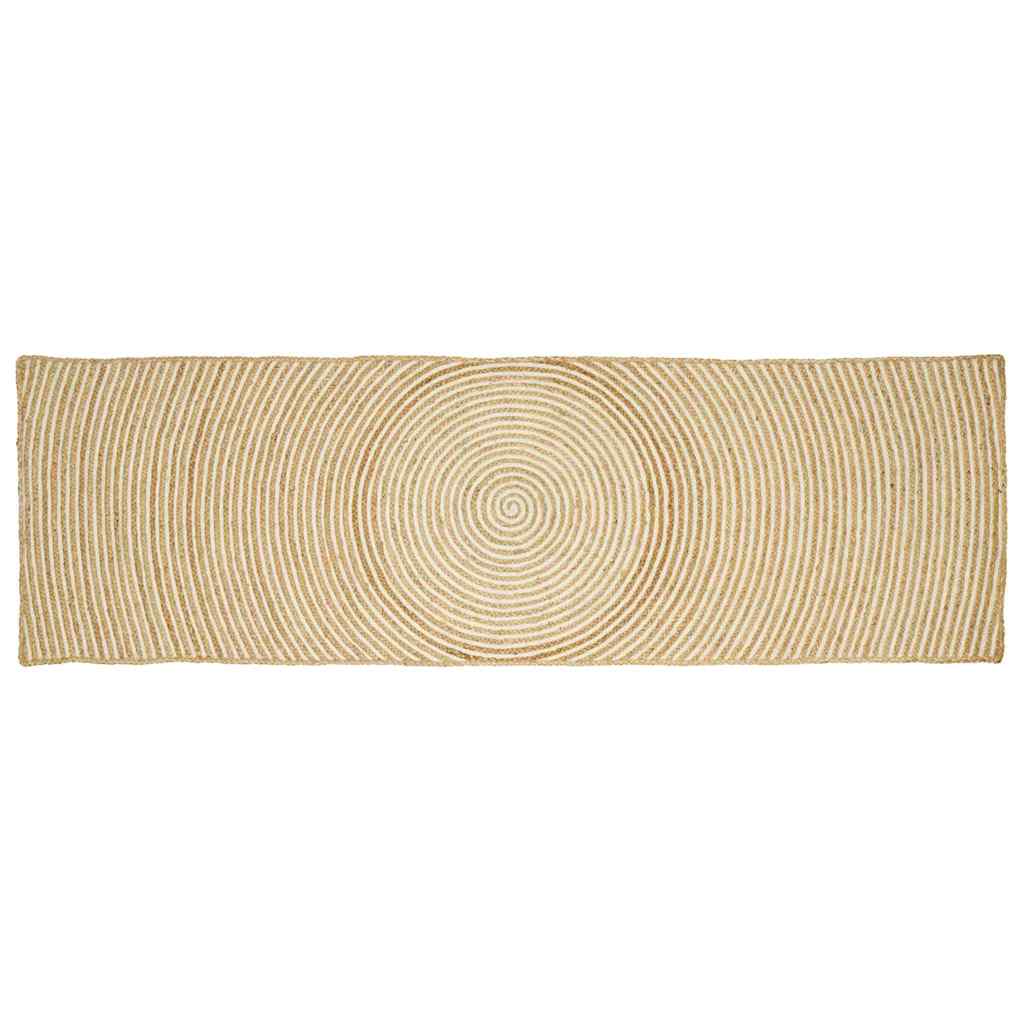 Vloerkleed Natuurlijk En Jute 60 x 250 cm Wit