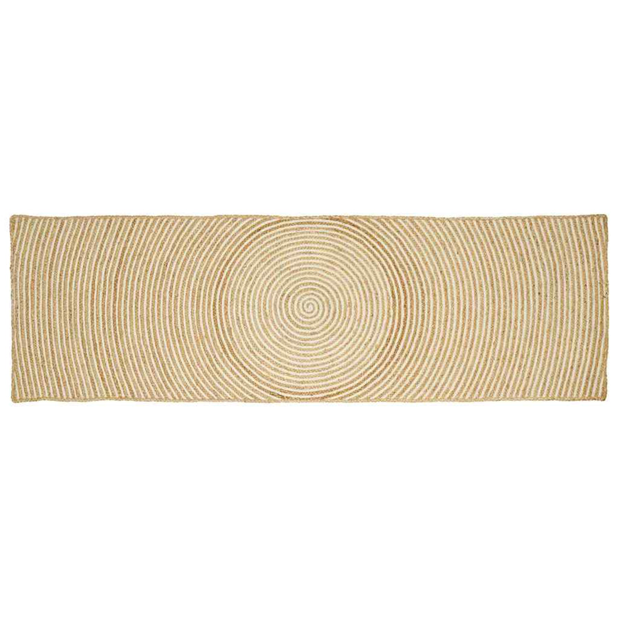 Vloerkleed Natuurlijk En Jute 60 x 300 cm Wit