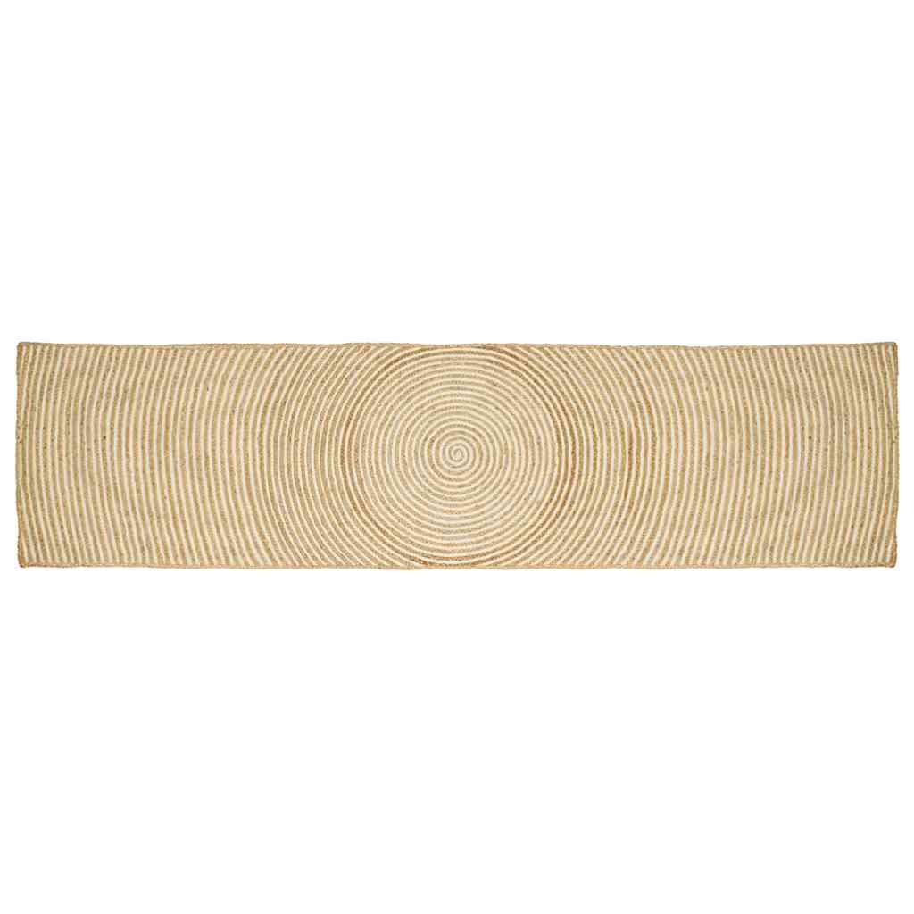 Vloerkleed Natuurlijk En Jute 60 x 400 cm Wit