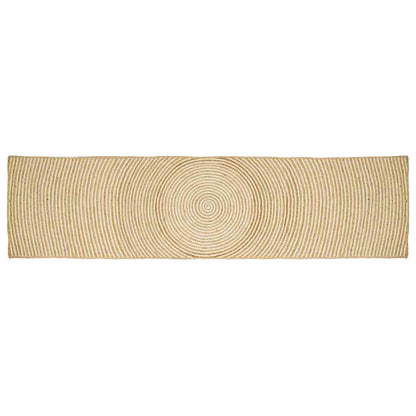 Vloerkleed Natuurlijk En Jute 60 x 400 cm Wit
