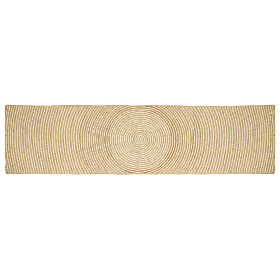 Vloerkleed Natuurlijk En Jute 60 x 400 cm Wit