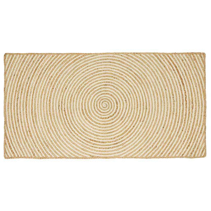 Vloerkleed Natuurlijk En Jute 80 x 150 cm Wit