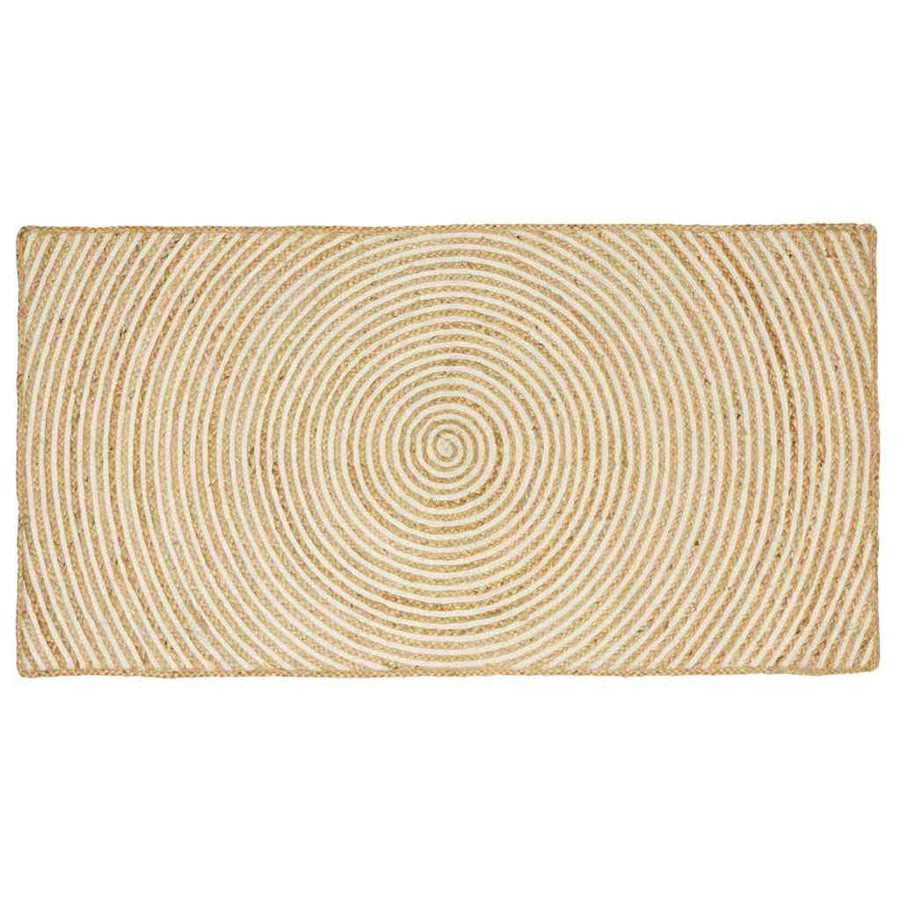 Vloerkleed Natuurlijk En Jute 80 x 150 cm Wit