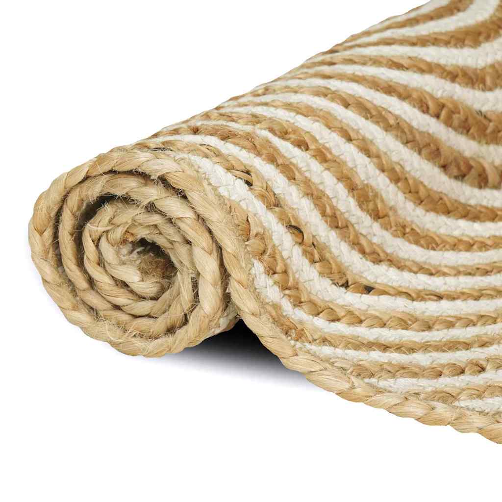 Vloerkleed Natuurlijk En Jute 80 x 250 cm Wit