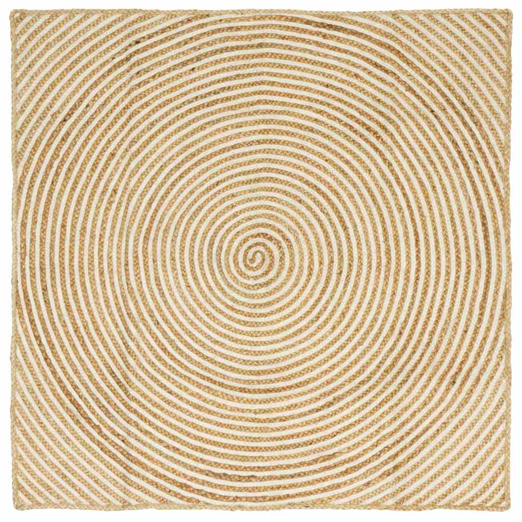 Vloerkleed Natuurlijk En Jute 120 x 120 cm Wit