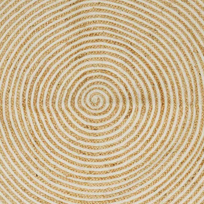 Vloerkleed Natuurlijk En Jute 140 x 200 cm Wit