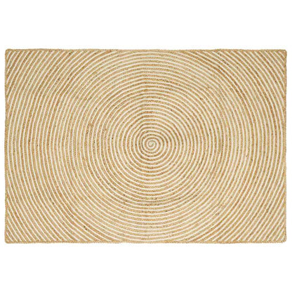 Vloerkleed Natuurlijk En Jute 140 x 200 cm Wit