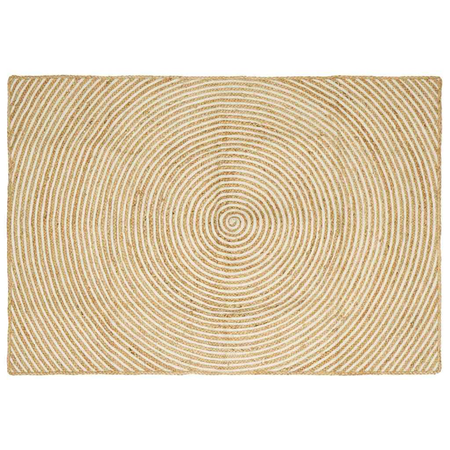 Vloerkleed Natuurlijk En Jute 140 x 200 cm Wit