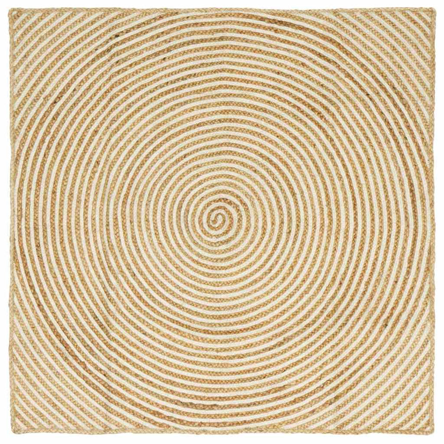 Vloerkleed Natuurlijk En Jute 160 x 160 cm Wit
