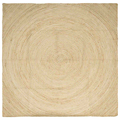 Vloerkleed Natuurlijk En Jute 200 x 200 cm Wit