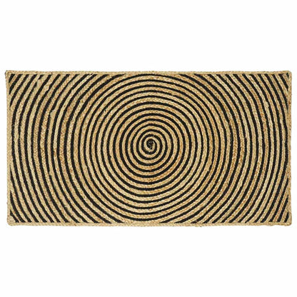 Vloerkleed Natuurlijk En Jute 60 x 110 cm Zwart