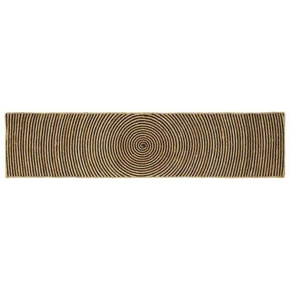 Vloerkleed Natuurlijk En Jute 60 x 250 cm Zwart