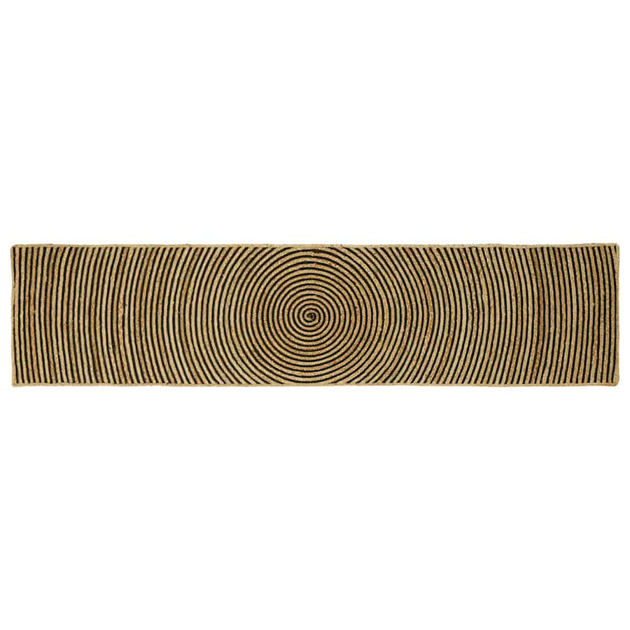 Vloerkleed Natuurlijk En Jute 60 x 300 cm Zwart