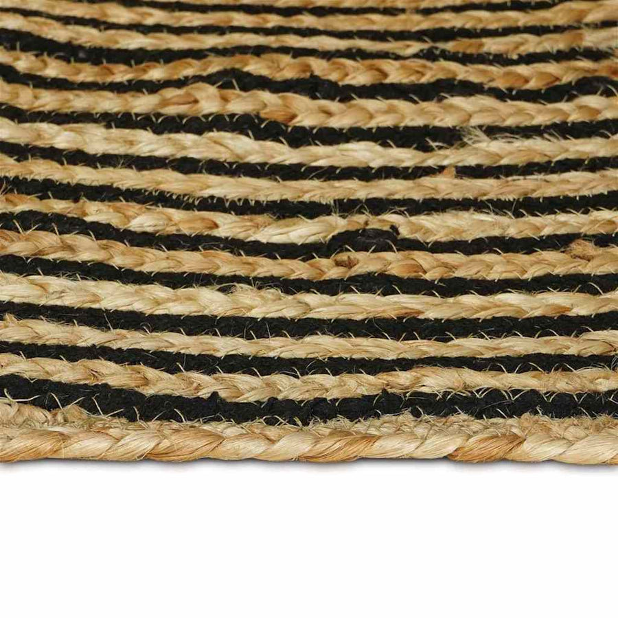 Vloerkleed Natuurlijk En Jute 80 x 250 cm Zwart
