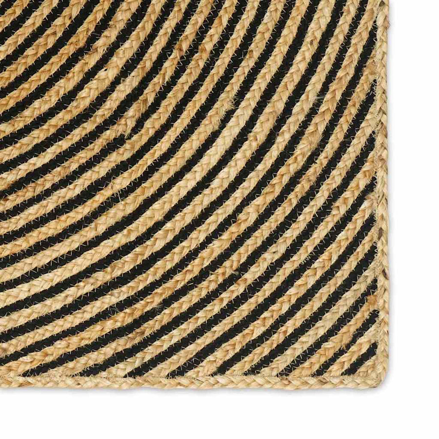 Vloerkleed Natuurlijk En Jute 80 x 250 cm Zwart