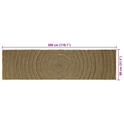Vloerkleed Natuurlijk En Jute 80 x 300 cm Zwart