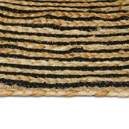 Vloerkleed Natuurlijk En Jute 80 x 400 cm Zwart