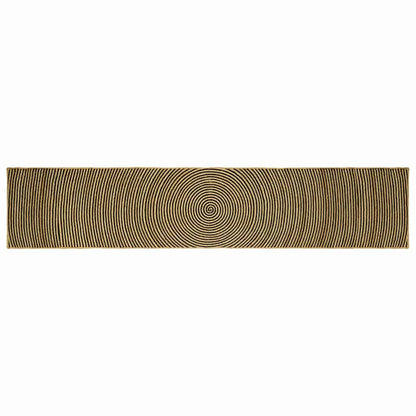 Vloerkleed Natuurlijk En Jute 80 x 400 cm Zwart