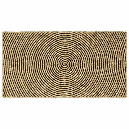 Vloerkleed Natuurlijk En Jute 100 x 200 cm Zwart
