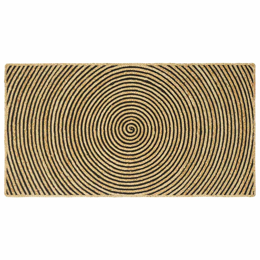Vloerkleed Natuurlijk En Jute 100 x 200 cm Zwart