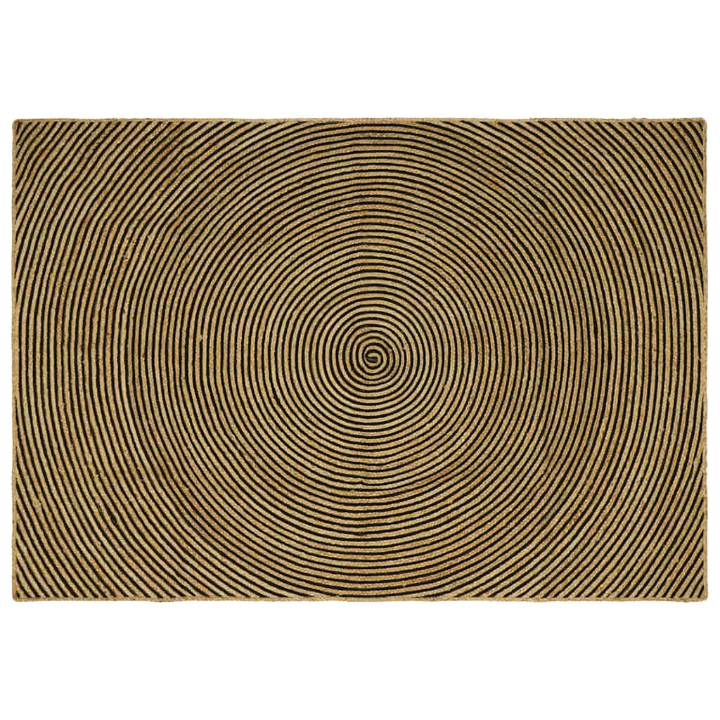 Vloerkleed Natuurlijk En Jute 200 x 290 cm Zwart