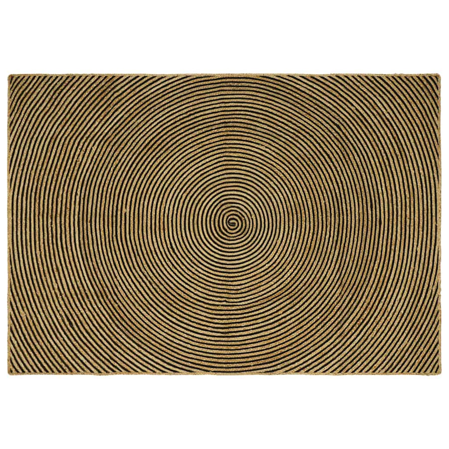 Vloerkleed Natuurlijk En Jute 200 x 290 cm Zwart