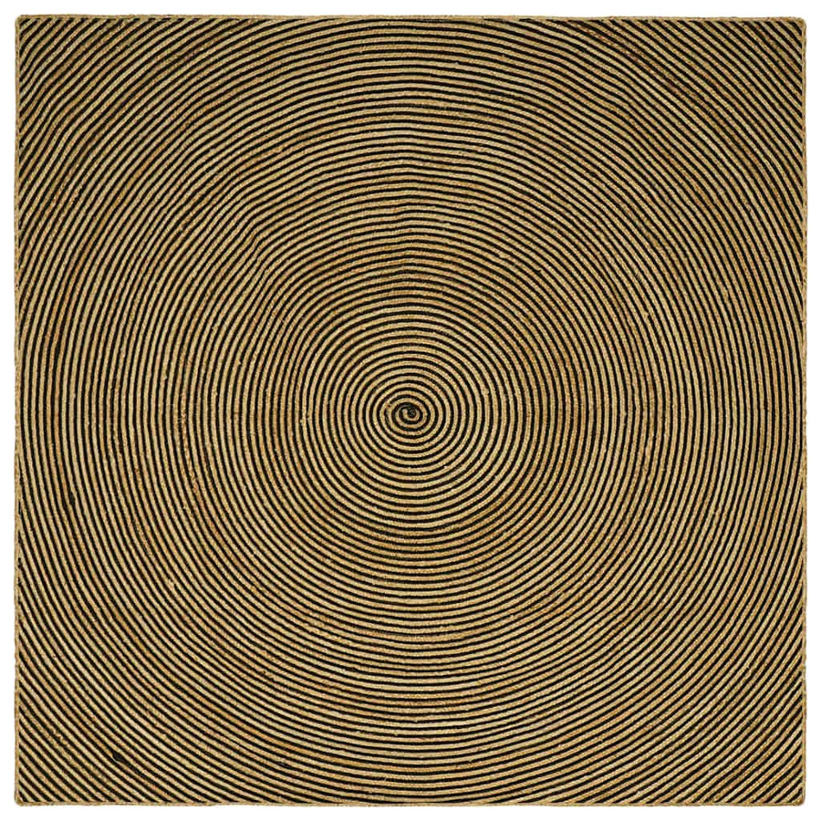 Vloerkleed Natuurlijk En Jute 240 x 240 cm Zwart