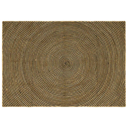 Vloerkleed Natuurlijk En Jute 240 x 340 cm Zwart