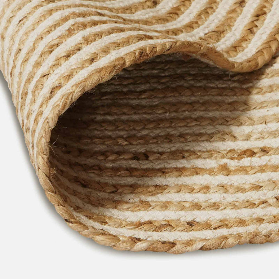 Gebied Tapijt Wit Ø 180 cm Jute
