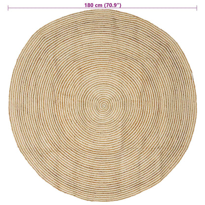 Gebied Tapijt Wit Ø 180 cm Jute