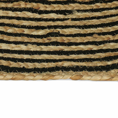Gebied Tapijt Zwart Ø 210 cm Jute
