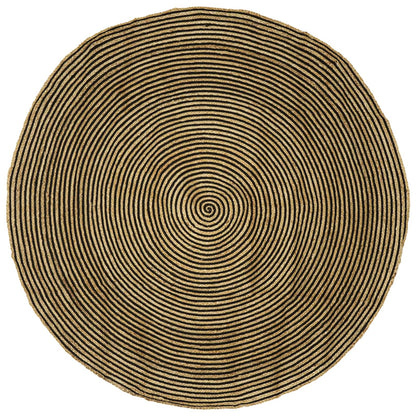 Gebied Tapijt Zwart Ø 240 cm Jute