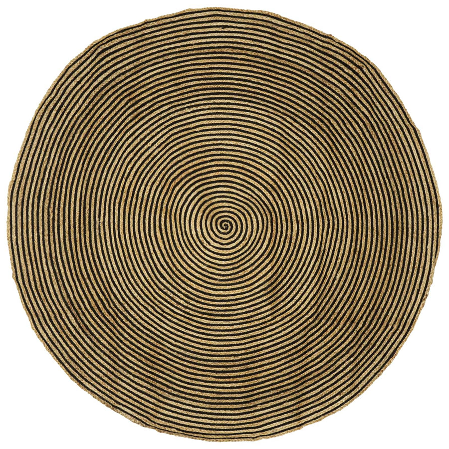 Gebied Tapijt Zwart Ø 240 cm Jute