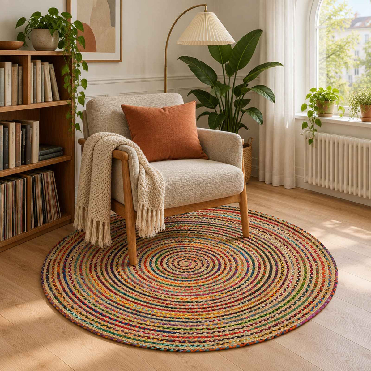 Gebied Tapijt Multikleur Ø 120 cm Jute