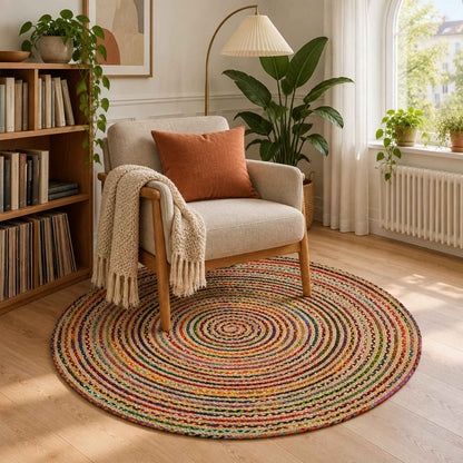 Gebied Tapijt Multikleur Ø 120 cm Jute